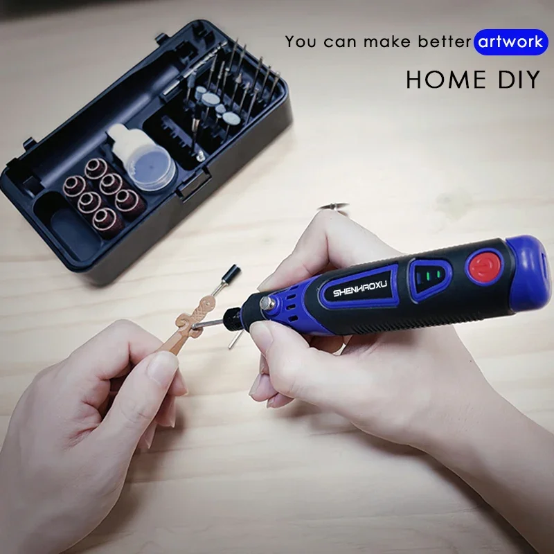 Cordless Rotary Tool Grinder Electric Drill 3Speed Adjustable Engraving Pen Cutting Polishing Drilling With HOME DIY Accessories 6