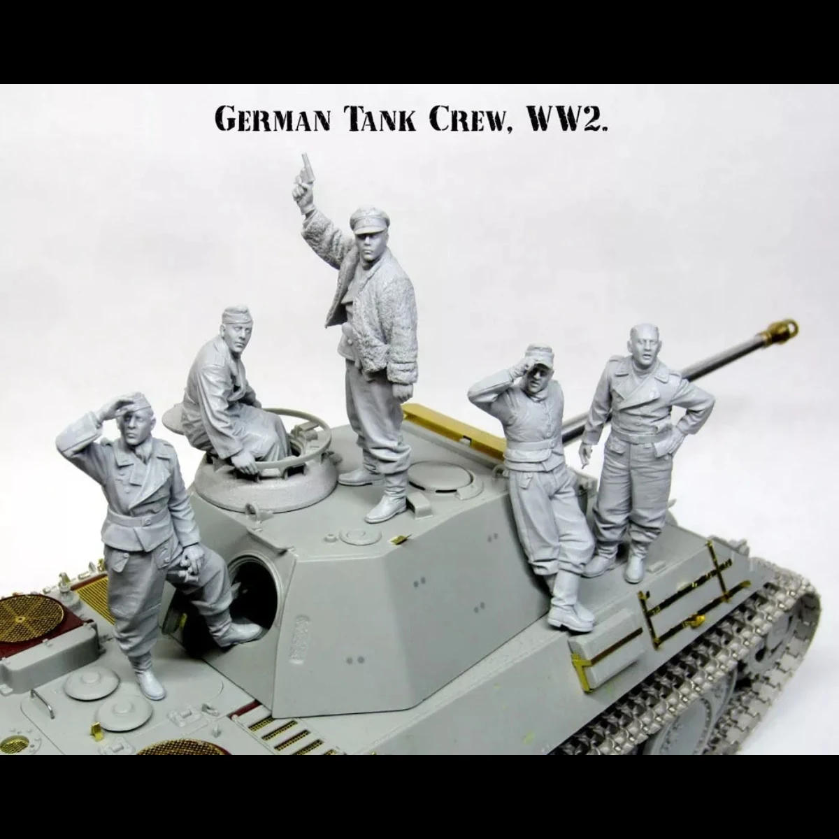 미도색 모델 키트, 독일 탱크 크루 (5 명), 미조립 및 미도색 GK,873R, 1/35 송진 피규어