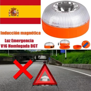 Luz de baliza de emergencia para coche, recargable por USB, V16, luz de advertencia intermitente estroboscópica de inducción magnética, lámpara de señal de seguridad Flash 1