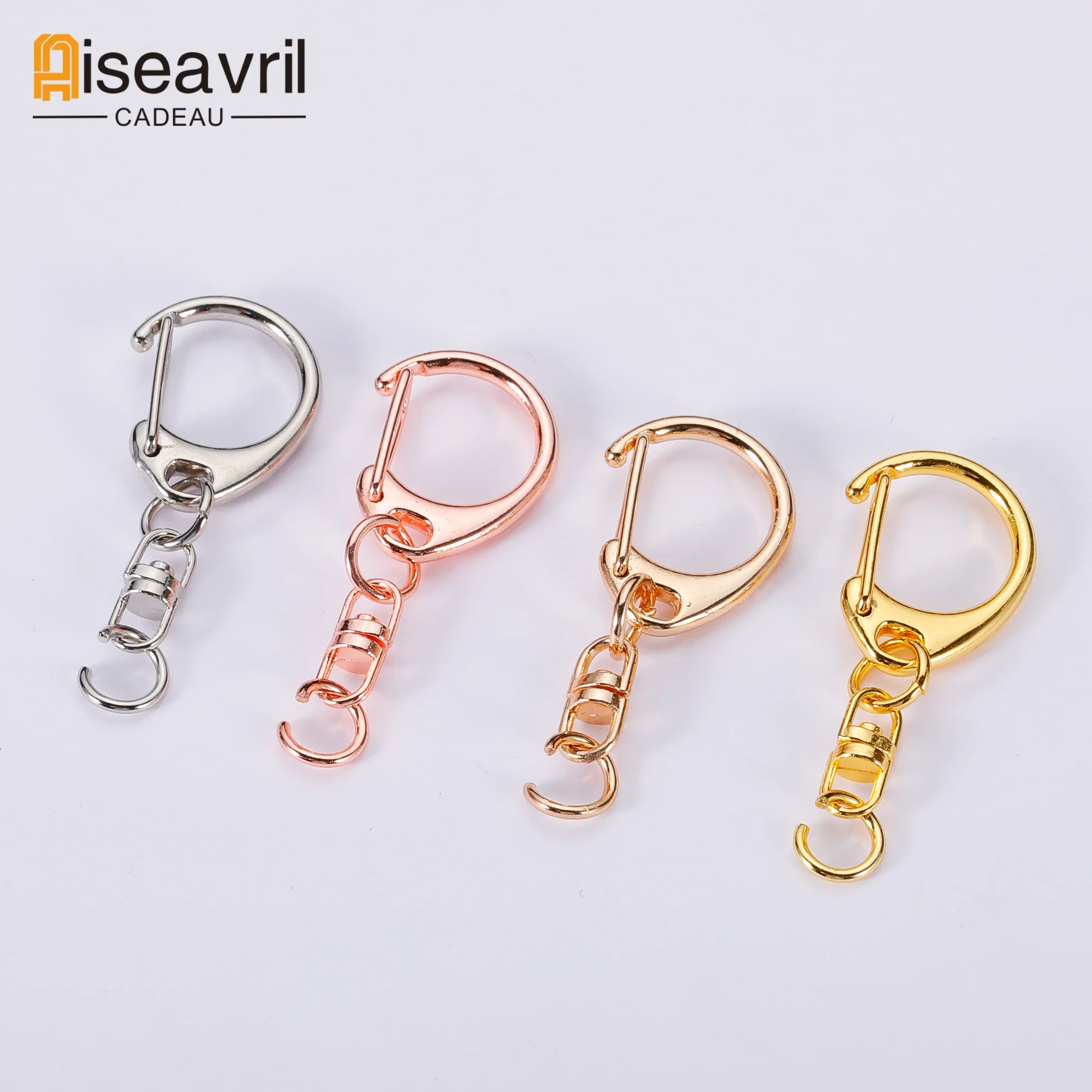 

100pcs Metal Swivel Trigger Lobster Clasps Clip Snap Hook Key Chain Ring Craft Bag Parts Findings Clasps For Keychains Making