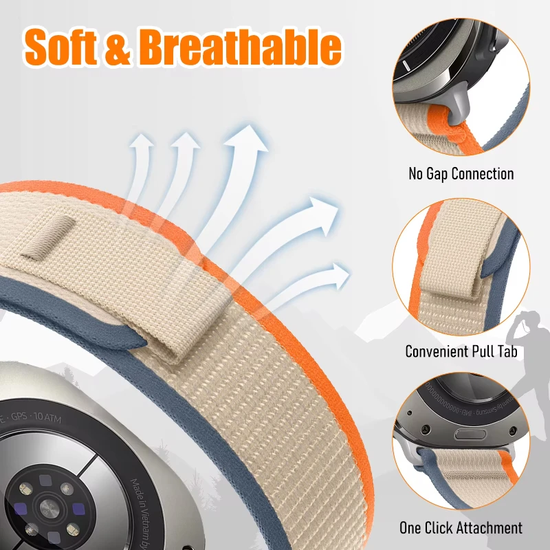 Premium Trail Loop Nylon Strap - No-Gap Design Bracelet Watchband