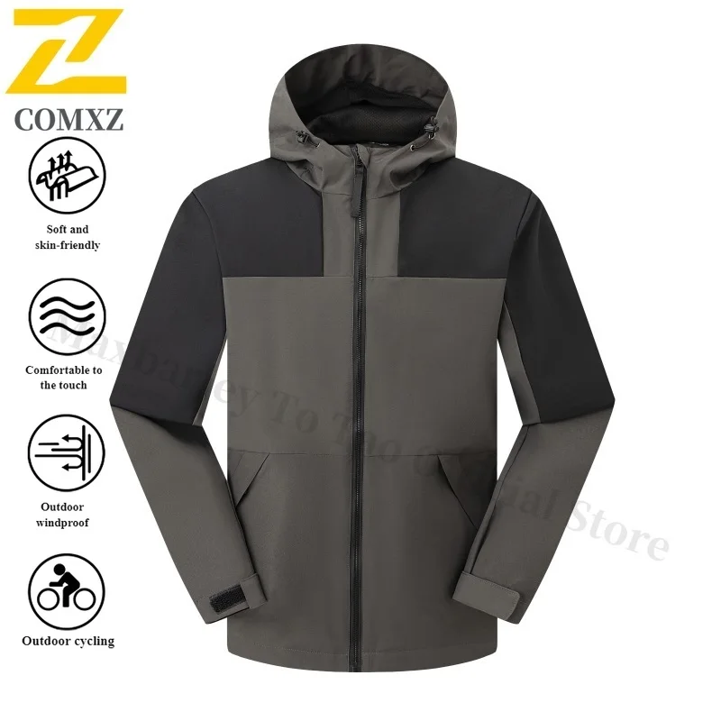 EiAO Windbreaker Couple's Colorblock Waterproof windproof Lightweight Outdoor Jacket for Hiking Camping Fishing Trendy Hood 2025
