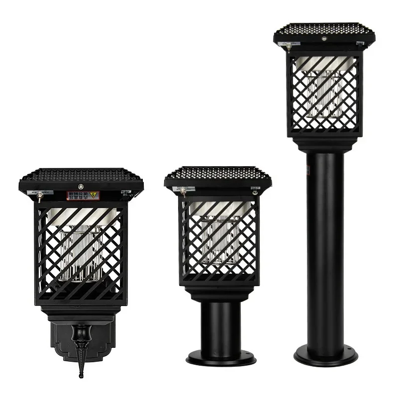 ASHER Solar Mosquito Killer Lamp Outdoor Electric Shock Vintage Trap Repellent Lawn Light Waterproof for Garden Balcony Porch