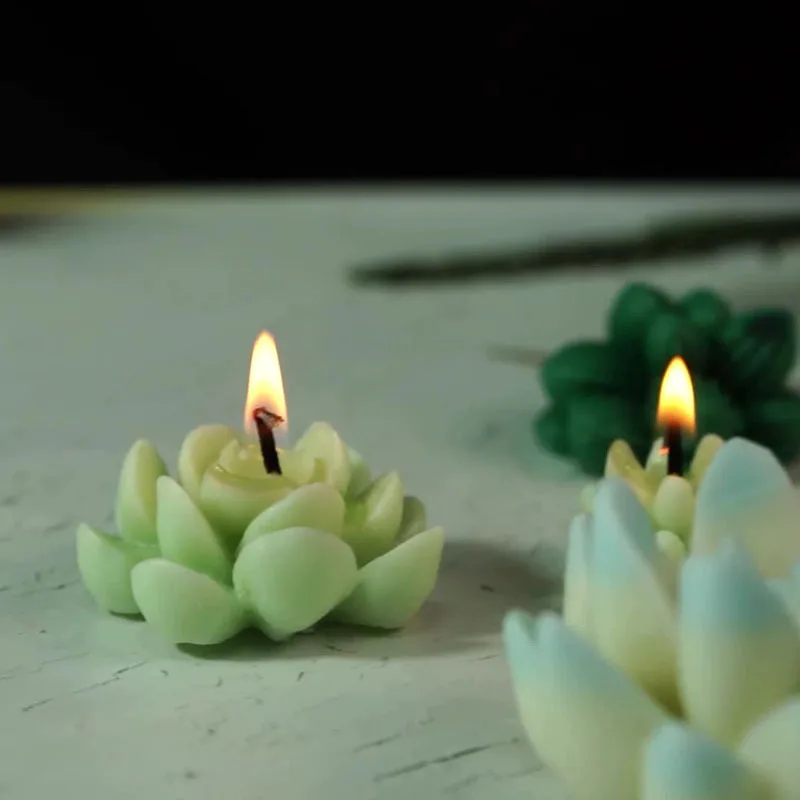 3D Silicone Candle Mold Cactus Scented Candle Forms Simulation Succulent Plant Flower Soap Aromatherapy Candle Making Mold Craft