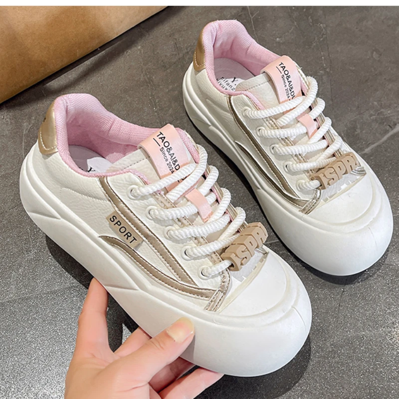 

Розовые кроссовки для женщин, повседневная спортивная обувь на платформе, милая обувь в стиле "Лолита", корейская мода, дизайнерские, для студентов, теннисная обувь