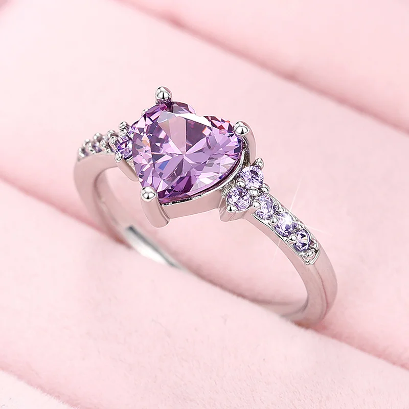 Silver Wedding Engagement Rings for Women Party Temperament Female Accessories Gift