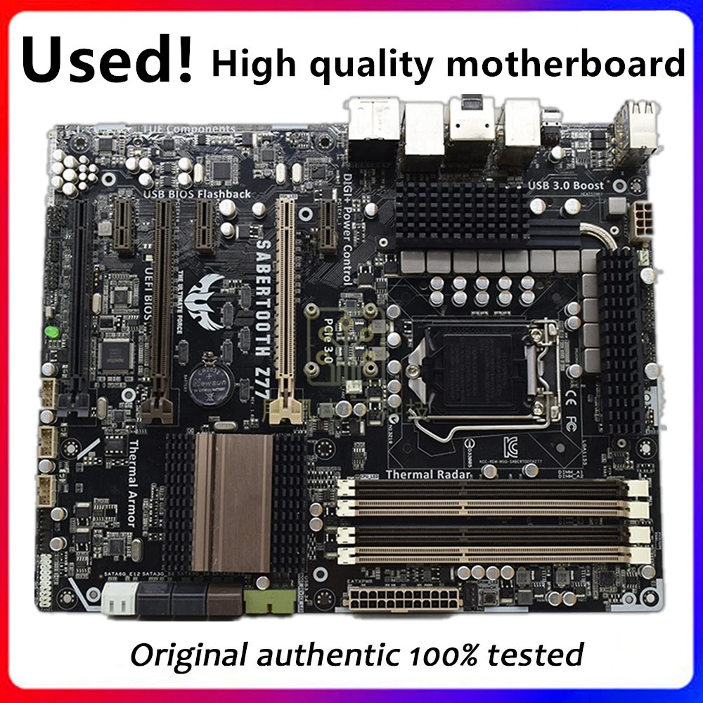 Per Scheda Madre Sabertooth Z77 Lga 1155 Ddr3 Per Scheda Madre Desktop Intel Z77 P8Z77 Sata Ii Pci-E X16 Usata
