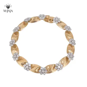 M-JAJA 100% Natural Diamond bracelet F Color VSI Clarity Solid 18k White Gold AU750 Engagement Wedding for Women Fine Jewelry