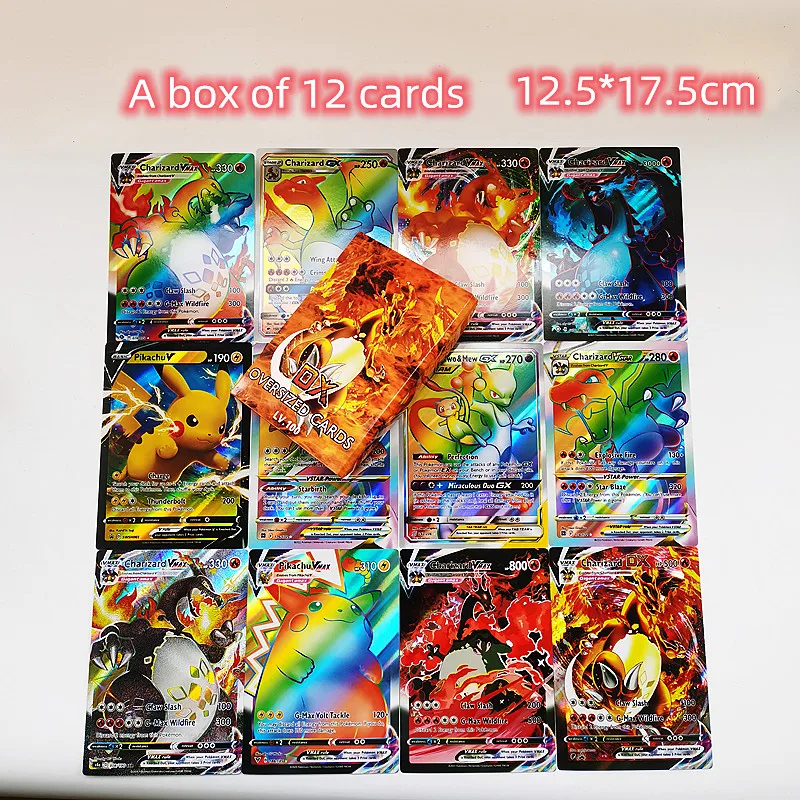 Big Size Pokemon Cards Vstar Pack Featuring Pikachu, Mewtwo, Charizard