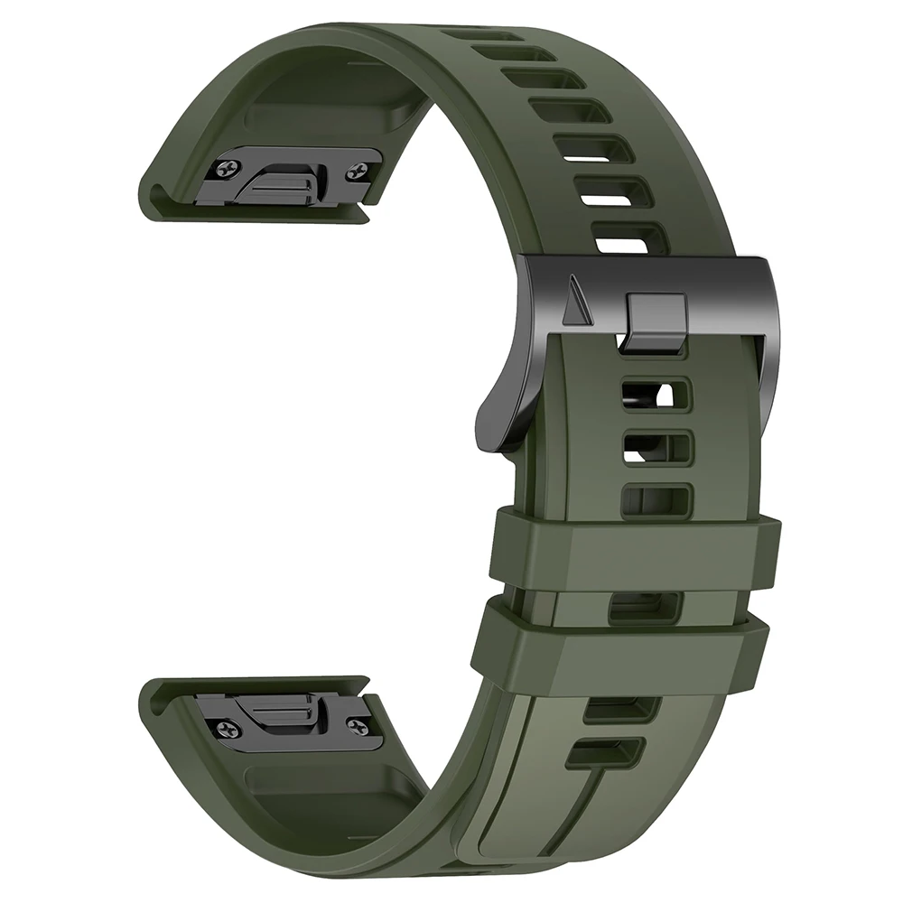 Enhanced Silicone Watch Strap - QuickFit 26/22mm Adjustable Band in Sleek Design