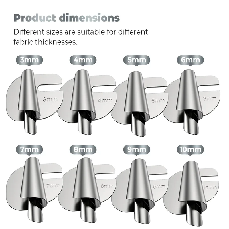 8Pcs Universal Sewing Rolled Hemmer Foot Rolls Hemming Attachement For Sewing Machine (3-10MM)