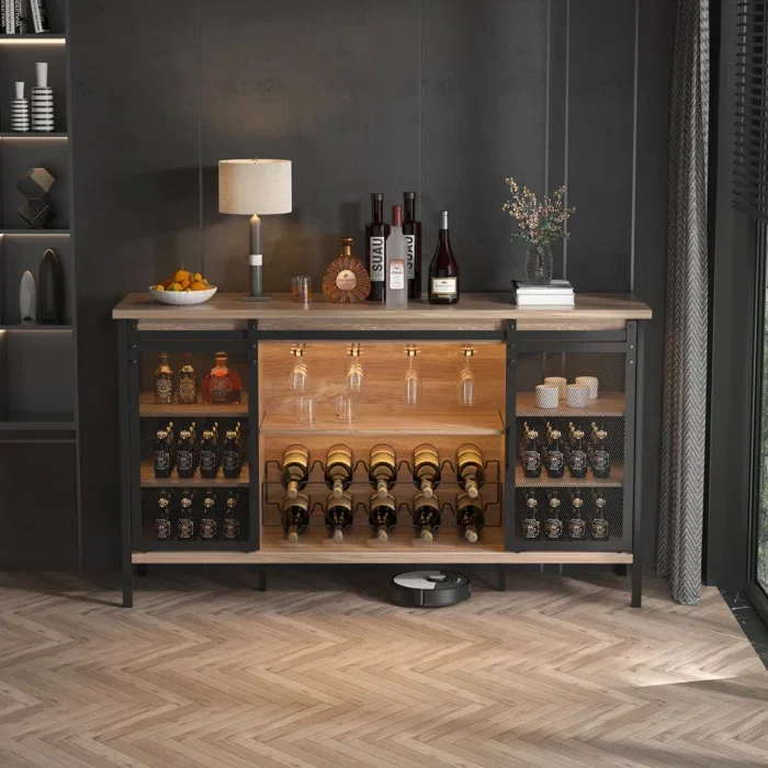 European Modern Style Living Room Wall Mounted Supermarket Bar Storage Wine Cabinet Display Rack