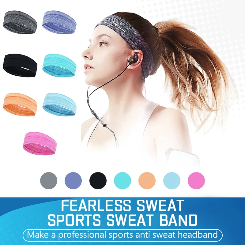 

1PC Simple Sports Headband Sweatband Running Headwrap Bandeau Solid Color Yoga Quick-drying Elastic Hair Band Men Women