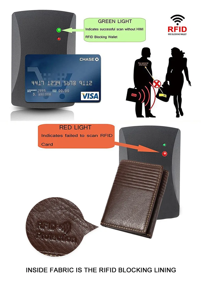 Genuine Leather Men's Wallet with RFID Blocking