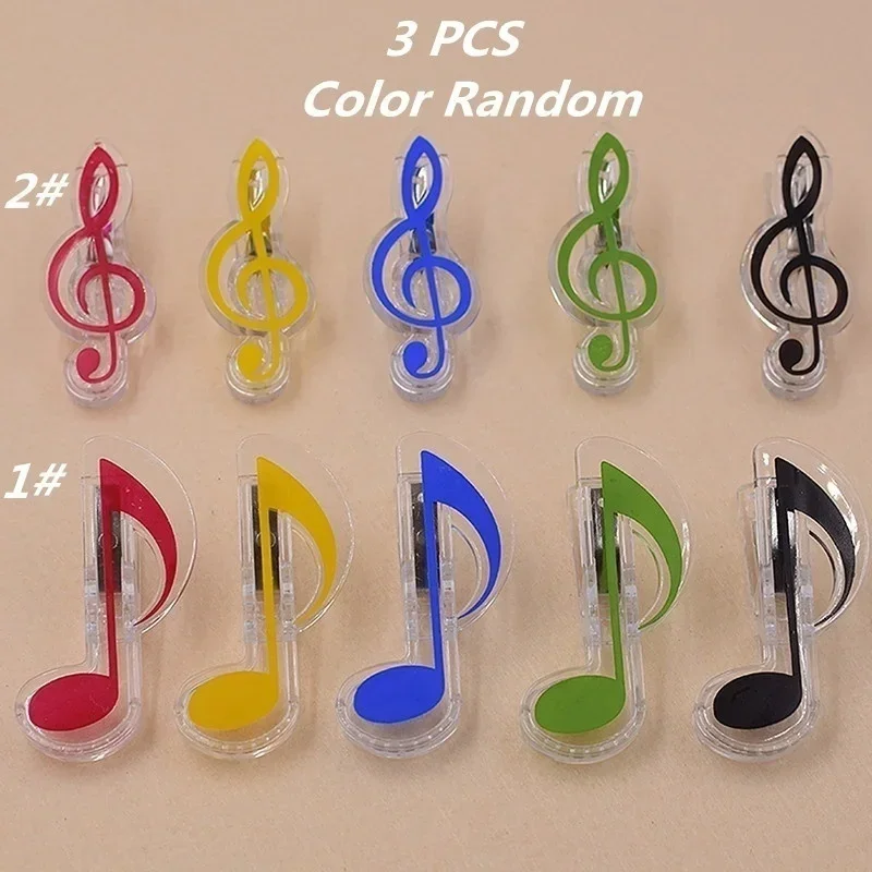 Book Paper Sheet Clips Steel Spring Score Funny Mini Music Folder Clips Decorative Paper Musical Notation Clip 3Pcs / set paper clips binder clips metal clamp clips book clips