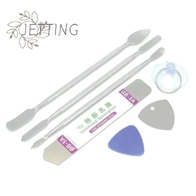 (SMTGDP11)7pc Metal Spudger Kit Universal Cell Phone Repair Opening Tool Mobile Phone Disassemble Crowbar Steel Pry Opening Set 1