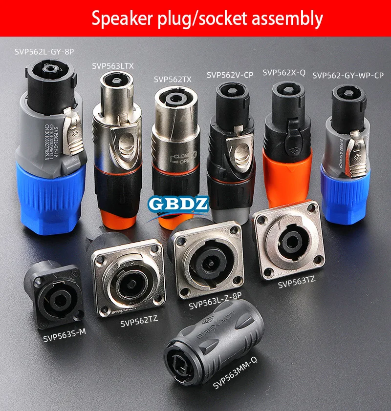 4/8-polige Audio-Lautsprecher-Kabelanschlüsse, 4-poliger Audio-Ohm-Kopf, professioneller wasserdichter 8-poliger Lautsprecherstecker, Twist Lock SVP562L-GY-8P – Detail 1