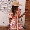 2026 Spring/Summer European & American Style Women's Dress – V-Neck with Waist Bow Tie Detail, Slimming & Waist-Defining, Perfec