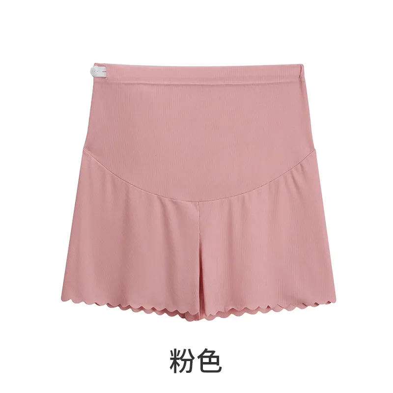Ice silk maternity pants Light maternity shorts belly support three-quarter pants over summer loose safety leggings