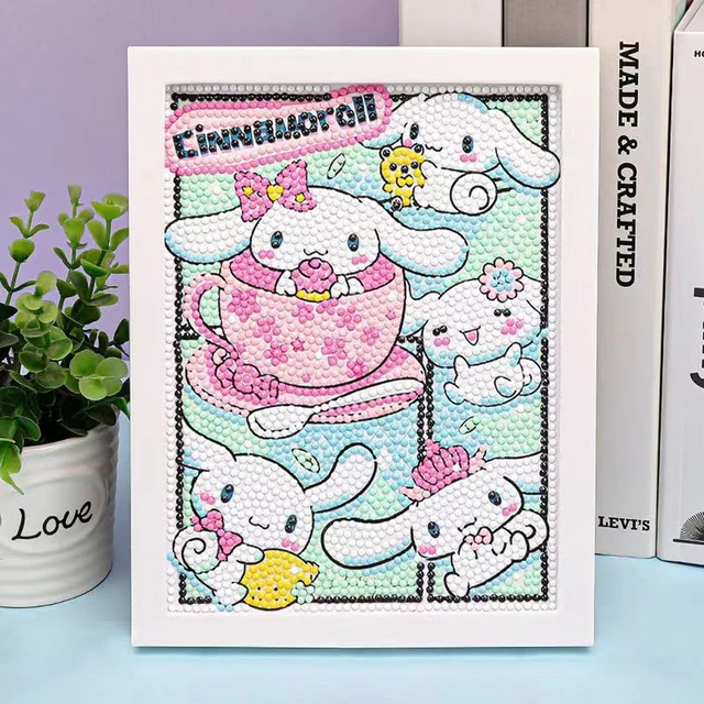 Sanrio diamant peinture Hello Kitty dessin animé plein diamant mosaïque 5D bricolage point de croix Kits diamant Art décor à la maison avec cadre 3