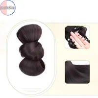 Sweet Bow Bun Head Synthetic Wig Elegant Natural Flower Bud Head Ladies Wig Fashionable Hair Accessories 4