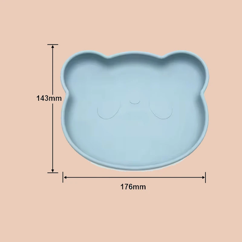 Children Dining Dishes Baby Silicone Sucker Bowl Cute Panda Feeding Plate Tableware For Kids BPA Free Infant Non-slip Dinnerware 3