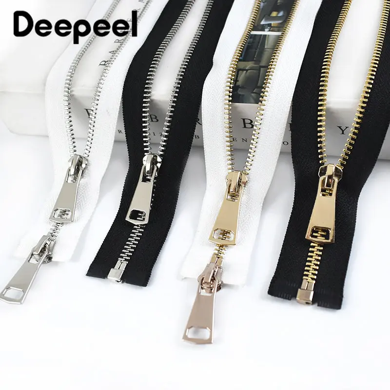 

5# 60-150cm Metal Zipper With Single Double Slider Opening Long Zippers Decorate Garment Backpack Jacket Zip Sewing Accessories