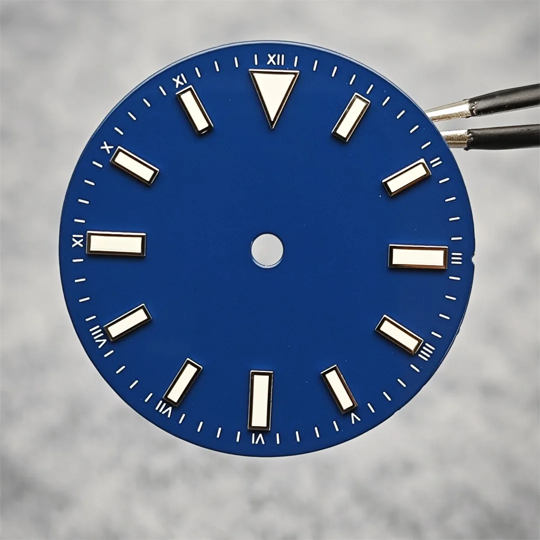 Enameled Watch Dial with Green Luminous Face - 28.5mm