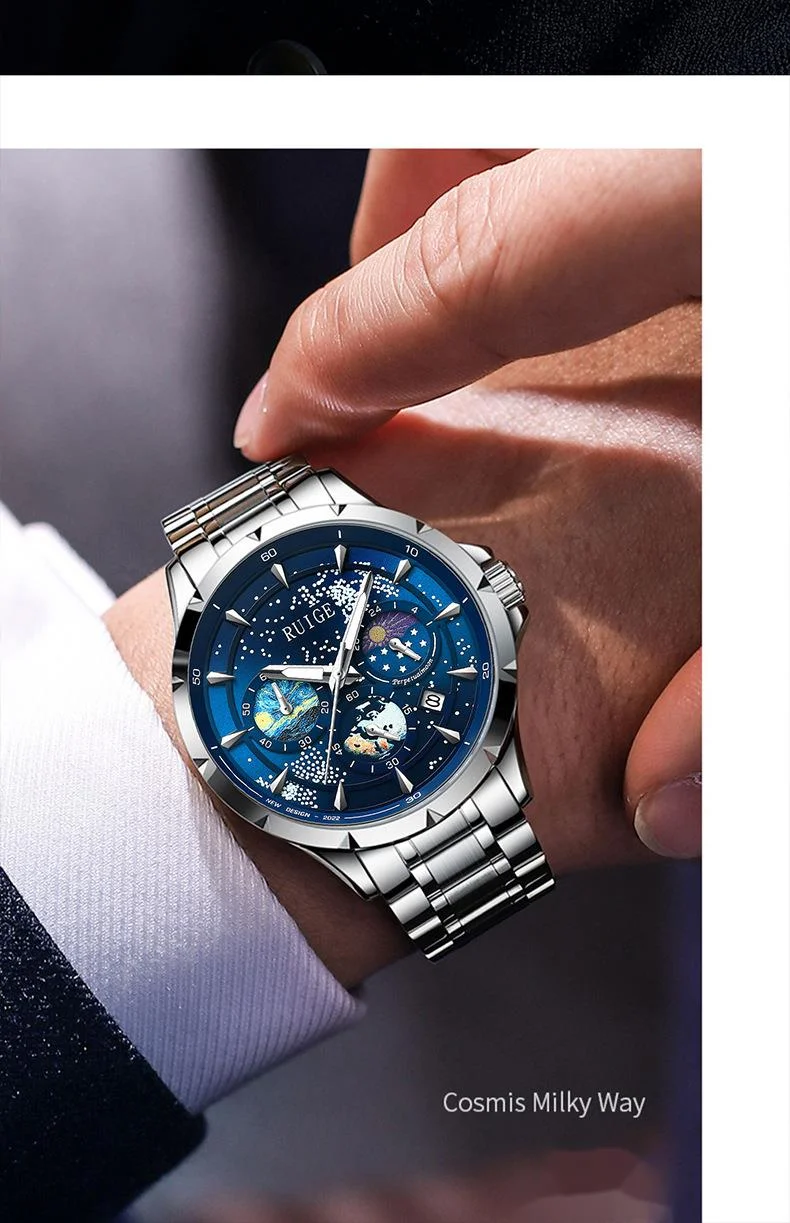 Herren Quarzuhr Star Ocean Multifunktional Leuchtend Wasserdicht_voghion.com
