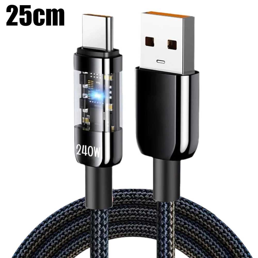 240W High-Speed Nylon Braided USB-C Quick Charge Cable