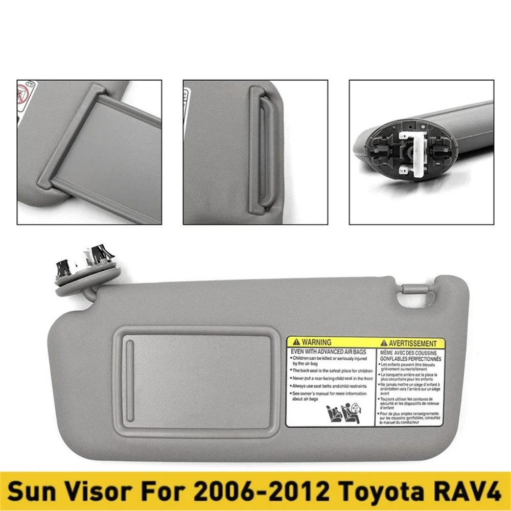 자동차 왼쪽 오른쪽 교체 선 바이저 블록 쉐이드, 도요타 RAV4 2006-2013 74320-42501-B2 74320-42501-A1 드라이버 그레이 베이지