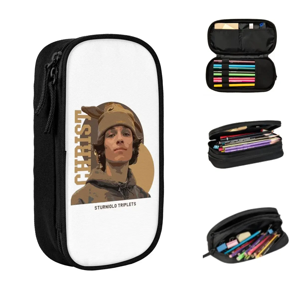 Sturniolo Triplets Pencil Cases Large Storage Pen Bags Pen Box Pencil Pouch For Boys Girls Students Stationery School Office