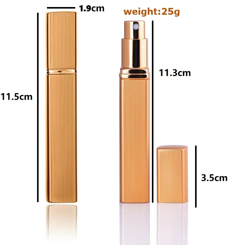12ml Perfume Bottle 5pcs / 7pcs /10pcs Metal Case Glass Tank Aluminum Nozzle Spray Refillable Bottle Set Rechargeable Glass 2