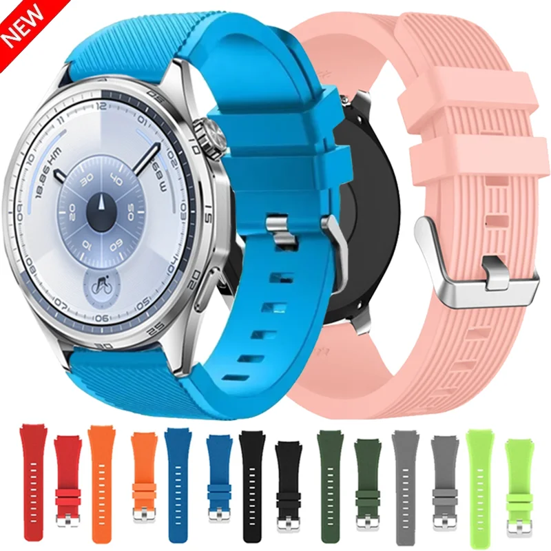 Breathable 22mm Silicone Sport Watch Strap