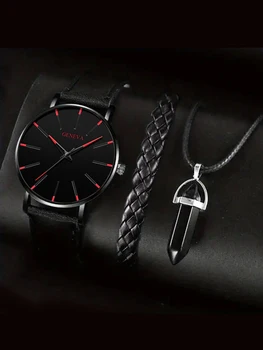 Reloj de cuarzo con correa de cuero para hombre 1