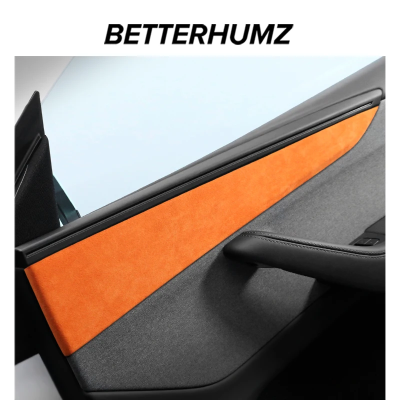 Tesla Model Y Juniper 2025 용 Betterhumz-Alcantara 도어 스트립 장식 트림 스티커로 제작 자동차 인테리어 튜닝 액세서리