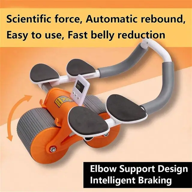 Exercise Wheel,Automatic Rebound Tummy ControlAbdominal Roller,Abdominal Muscle Training Equipment,ElbowSupport AB Roller,Fitnes