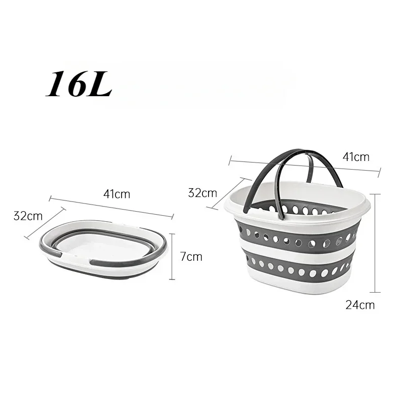 16L Space-saving Collapsible Laundry Basket Portable Plastic Storage Bin with Handles for Bathroom Laundry Room Organization