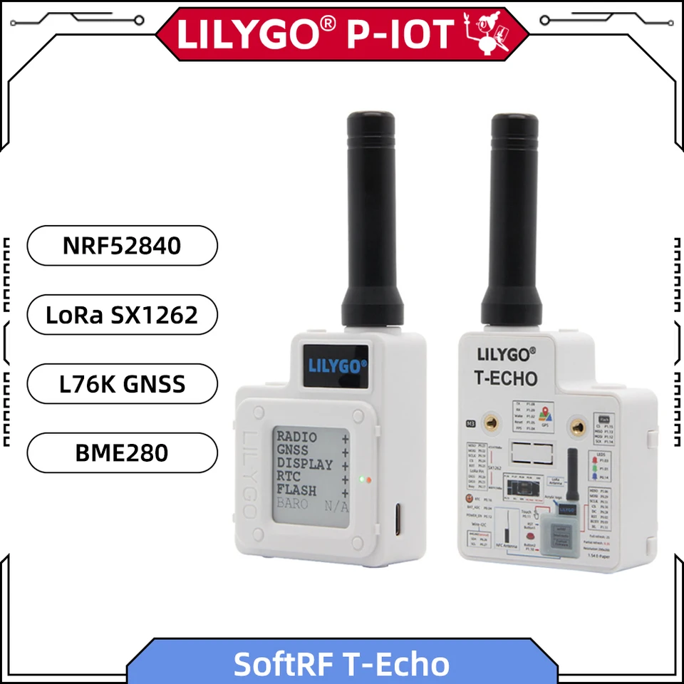 LILYGO® TTGO SoftRF T-Echo nrf52840 lla sx1262 433mhz 868mhz