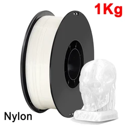 Premium White Nylon 3D Printer Filament - High Tensile Strength & Flexibility, Available in Multiple Weights (Nylon white 1kg)