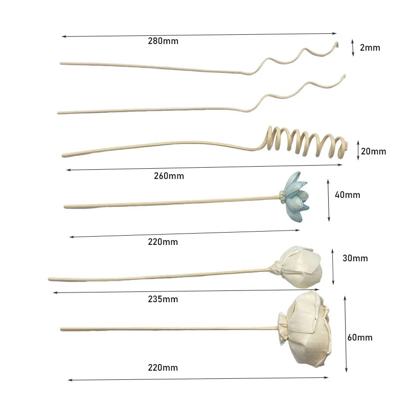 Description Picture 5 of itemArtificial Flower Rattan Sticks Set Fireless Fragrances Reed Stick Essential Oil Aroma Diffuser Sticks Diy Ornaments Home Decor