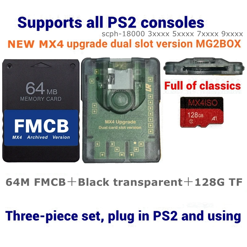 【CD4枚セット】May Forth 1st 2nd demo MX4 Dual Slot Edition MG2BOX TF SD Card Adapter For ALL PS2