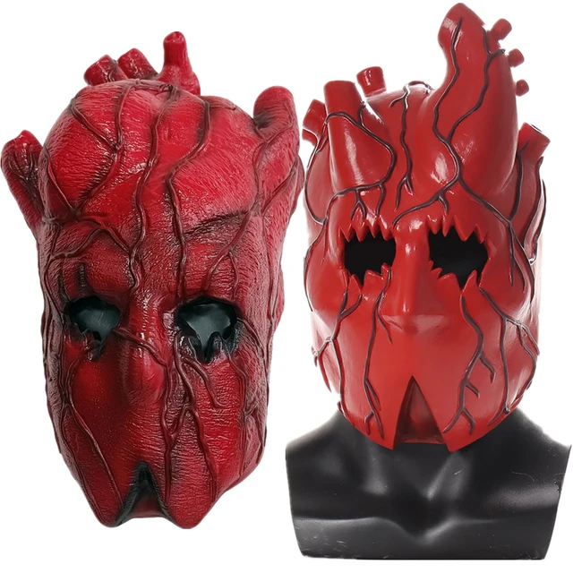 Anime Dorohedoro Shin Heart Red Mask Cosplay Costume Scary Bloody