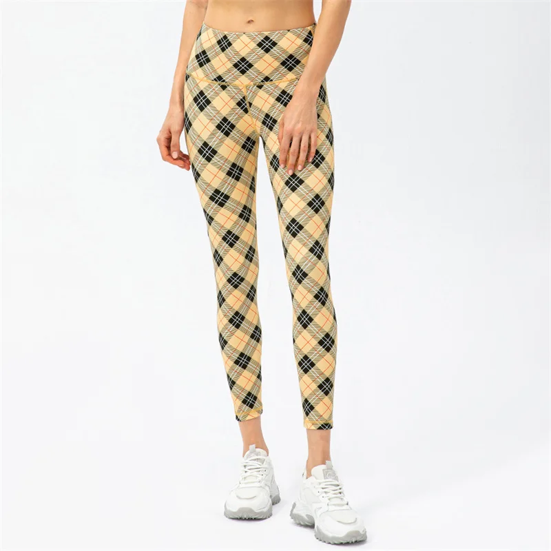 

Клетчатые штаны для йоги, женские бесшовные спортивные Леггинсы с принтом, спортивные штаны для бега в тренажерном зале, тренировочные спортивные штаны с высокой талией, штаны для фитнеса с эффектом пуш-ап, 2022