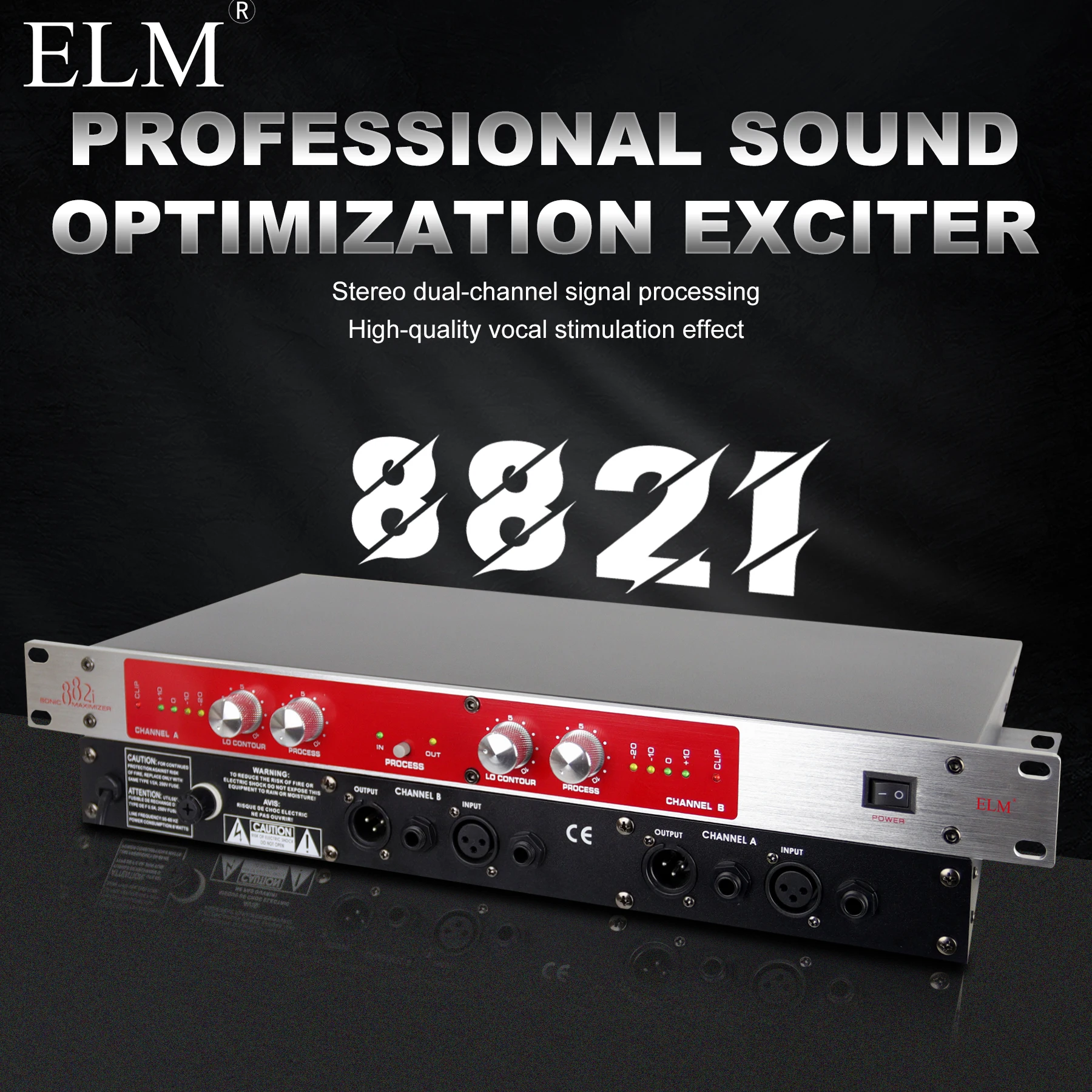 882i 듀얼 채널 소닉 맥시마이저 BBE 익사이터(로 컨투어 부스트 포함) +12dB THD 0.025% 10Hz-50kHz 보컬 마스터링 방송용