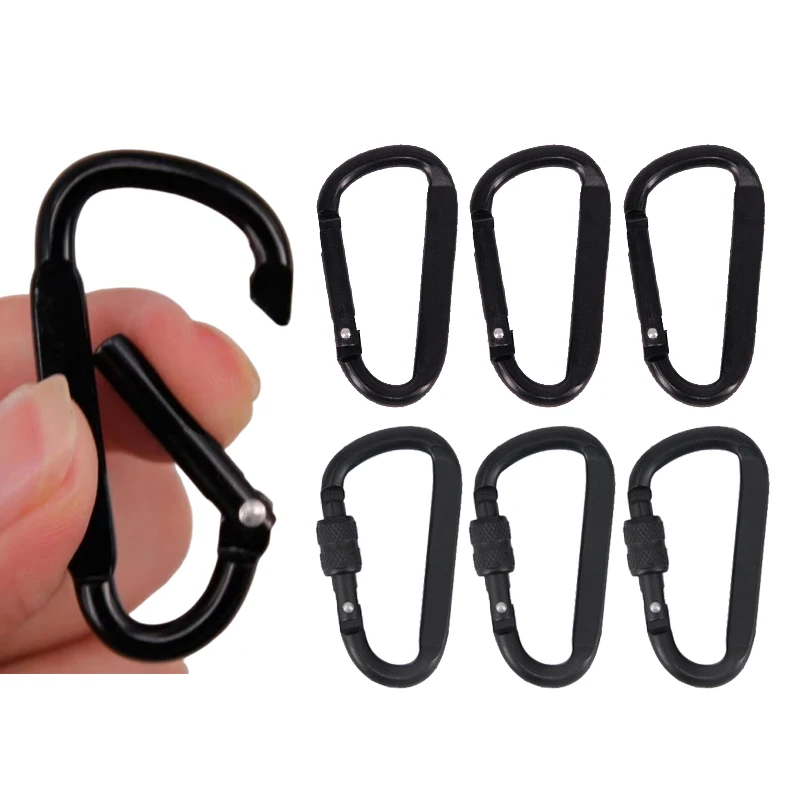 1/4/6pcs 키 후크 장 후크 카라비너 ??미니 휴대용 튼튼하고 내구성이 뛰어난 가정용 캠핑 도구 D-링 열쇠 고리 TMZ