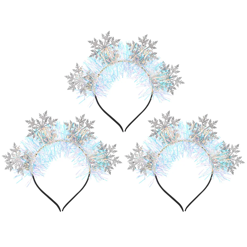 Christmas Snowflake Hair Hoop Costume Women Headband Headbands Party Crown Silver Baby 5