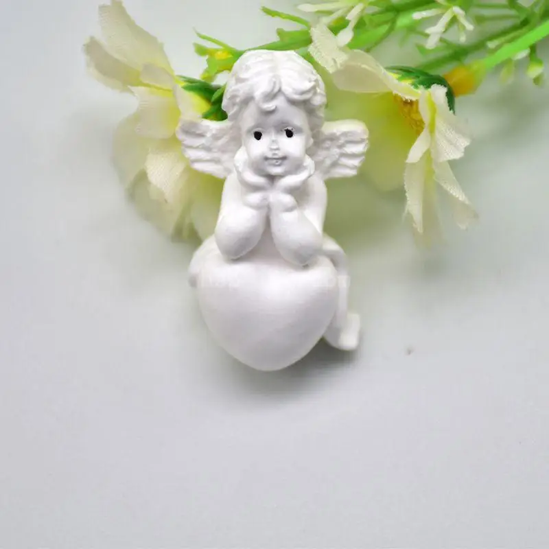 

Novelty Baby Angel Wings Pendant Epoxy Resin Mould Handmade Love Heart Prayer Keychain Silicone Mold DIY Jewelry Making
