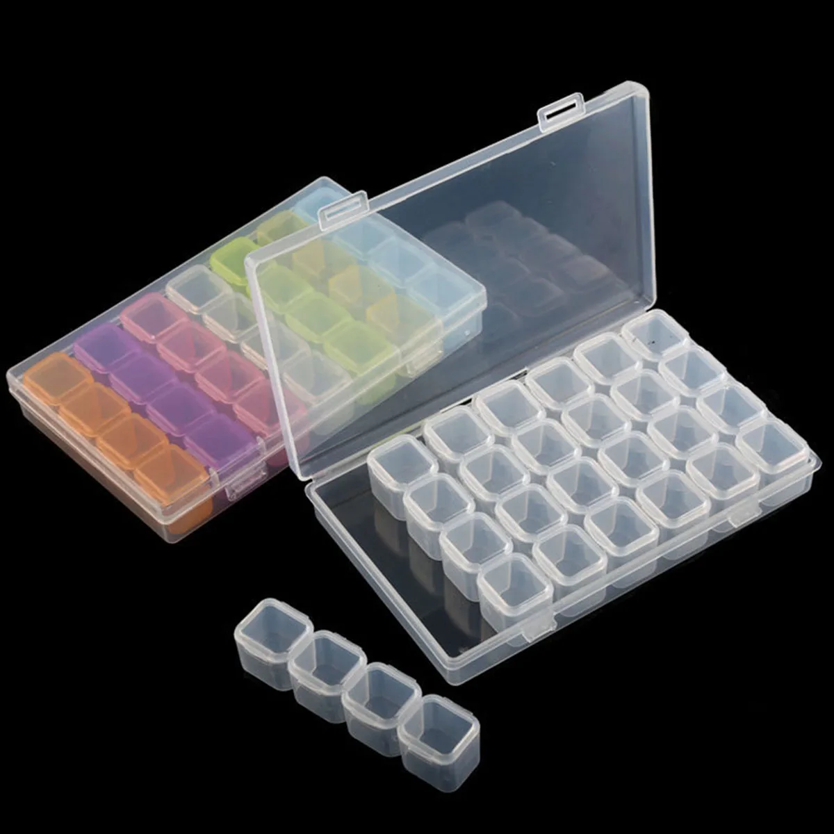 28/56 Slot Adjustable Plastic Storage Box Storage Box Case for Jewelry Diamond Painting Craft Bead Pill Holder Tool