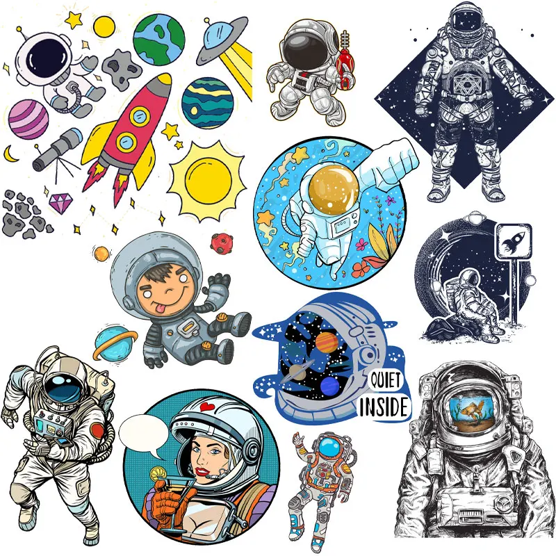 

Space Iron on Transfers for Clothing Thermoadhesive Patches Fusible Patch for Clothes Rocket Stickers for Kids Cheap Appliques